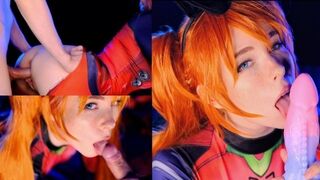 Asuka Langley is a total slut, even in cosplay outfits