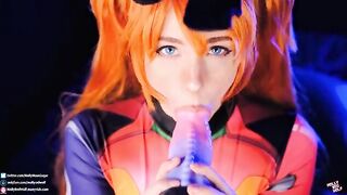 Asuka Langley is a total slut, even in cosplay outfits