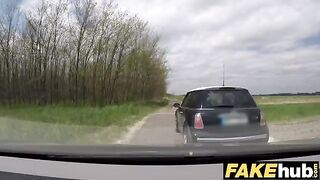 A unregistered driver gets screwed by a cop in a steamy FakeCop scene