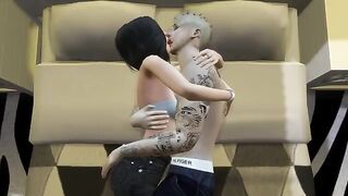 3D Hentai with Justin and Selena, featuring intense and rough action