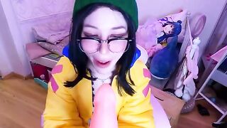 A ljoy cosplay girl from Valorant gets wild and fucks a big dildo
