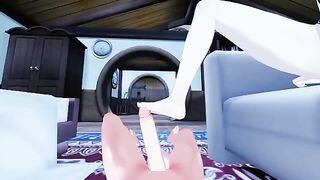Foot job with the charming Lumine from Genshin Impact - 3D Hentai