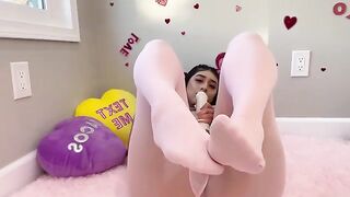 Latina slut Violet Myers fucks herself on Valentine's Day in a sensual HD video