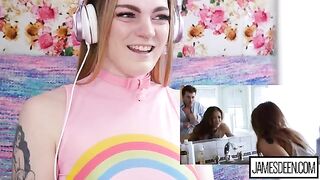 Carly Rae Summers reacts to intense James Deen scene