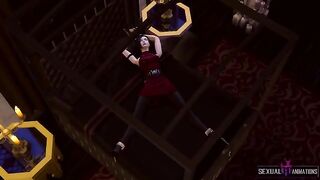 Ada Wong, captured by a police zombie girl, experiences intense sex in a Resident Evil scene