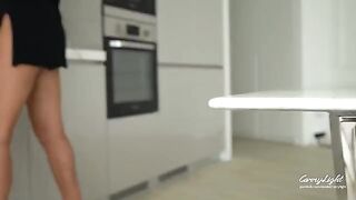 Step mom caught step son jerking off and helped him finish quickly in HD