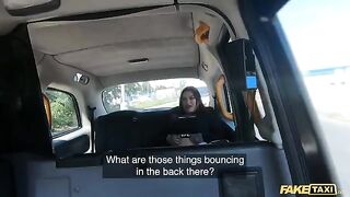 Fake Taxi ride with Sabien Demonia in fishnets gets wild