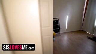 A hot step sister puts on a show for her online audience