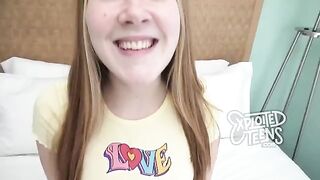 Redhead teen with freckles and red pubic hair gets her pussy eaten and screwed