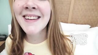 Redhead teen with freckles and red pubic hair gets her pussy eaten and screwed