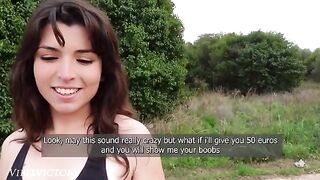 A beautiful runner is having rough sex right in the street