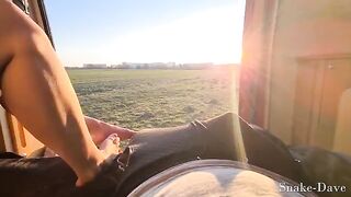 Fucking a girl in the camper with the door left open