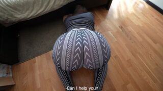 A step sister is stuck and her bro helps her again