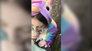 A girl ran away after getting fucked outdoors hard