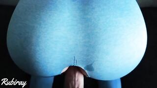 Babe fucked on the couch in ripped yoga pants, enjoying intense action