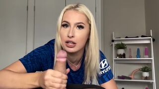 Tiny blonde beauty gets destroyed in doggy style after winning the trophy
