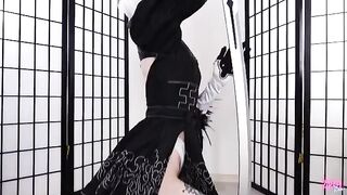 2B is getting an examination by exploring her slutty android holes - CUT version