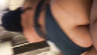 Asian momma with a big ass enjoys riding cock in Miami steamroom