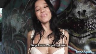 The natural model Asia Vargas has no money, so she gets fucked in public