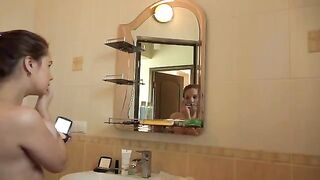 Hot mature with big tits fucks with a young guy in the morning