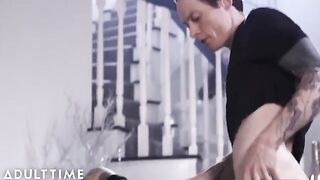 Tattoed goth girl Charlotte Sartre gets her asshole gapped and fucked hard