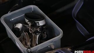 Two extra-hot busty beauties getting their assholes eaten and DP’d hard