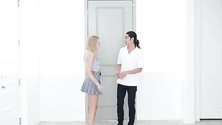 Skinny blonde Madison Summers has passionate sex right in the kitchen