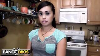 Latina maid Eva Saldana gets her pussy creampied by horny client