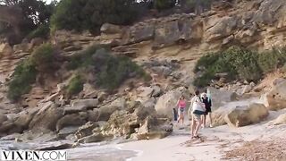 Stranded and horny, stunning Sia has a hot beach encounter in 4K