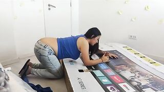 Fucking my stepmom through a hole in a box, she thought it was my dad - another hot POV scene