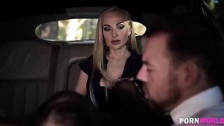 The driver got fucked by a busty blonde MILF and her friend in hardcore action