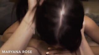 A hot girl, the stunning Mariana Rose, learned to fuck from her friend
