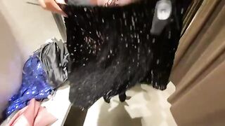 A girl chose a dress in the fitting room and got fucked hard