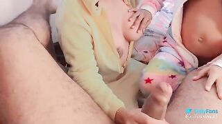 A trio with a pregnant woman of 6 months