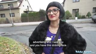 Candy Scott, French babe, gets her pussy filled with a big dick in public