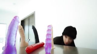 I get fucked in my ass and pussy with neighbor’s dildos