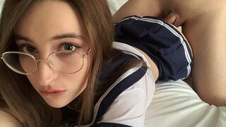 A stepsister shoots a video of her tight pussy being fucked hard after college - BellaMurr