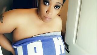 Stepson fucks his big black stepmom in the closet, she’s so fat