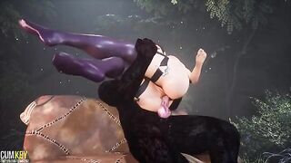 Fucking with a huge monster’s anal hole