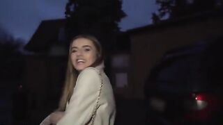 French babe agreed to get naked for money on a public street, as seen in many Public Agent videos