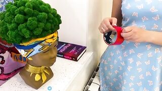 Tape her mouth, don't get offended, stepmom. The stepson pulled his cock in the muth