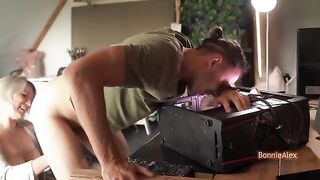 A couple has a quickie with intense passion and raw energy
