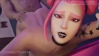 Hentai compilation with sexy Fortnite character Haze in 3D animation