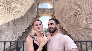 A couple has a romantic sex on their date in Rome, full of passion