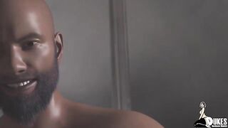 The white girl is animated and fucked by a black man with big cock