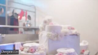 The baker competes with her colleague, showcasing her heavenly body and skills