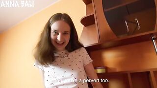 The girl left the sex toy in the bathroom, now she must have sex with me