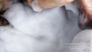 A horny blonde girl gave me a blowjob in the bath and we fucked hard