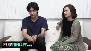The hot MILF doctor Aaliyah Love helps the stepsiblings in a kinky therapy session