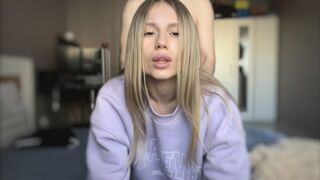 The guy was awarded a sex prize by a cute girl in a sexy dress